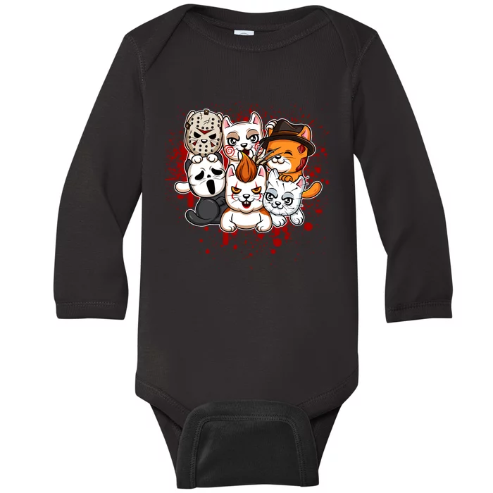 My Little Horror Crew Halloween Cats Baby Long Sleeve Bodysuit