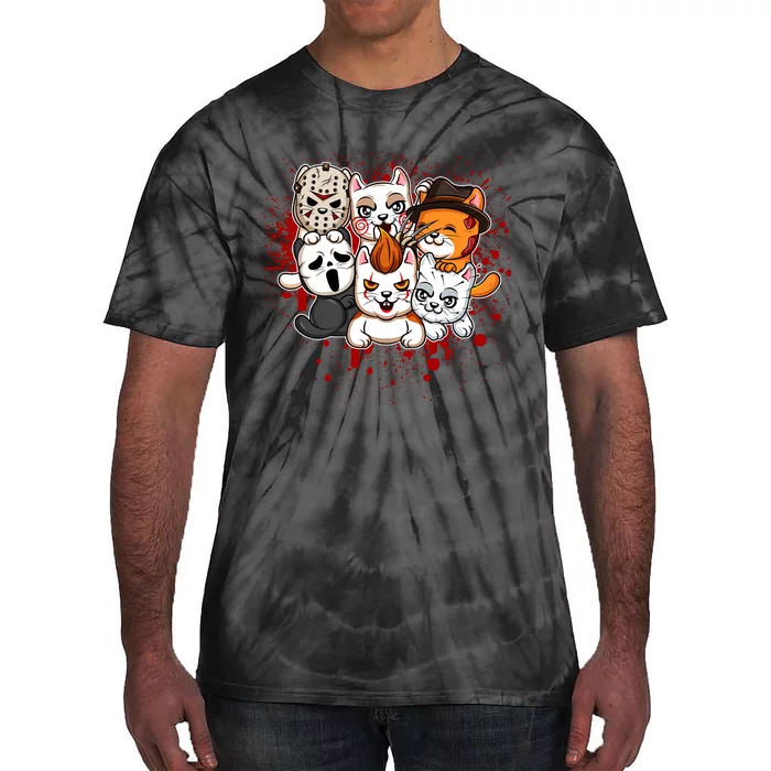 My Little Horror Crew Halloween Cats Tie-Dye T-Shirt