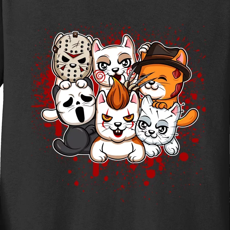 My Little Horror Crew Halloween Cats Kids Long Sleeve Shirt