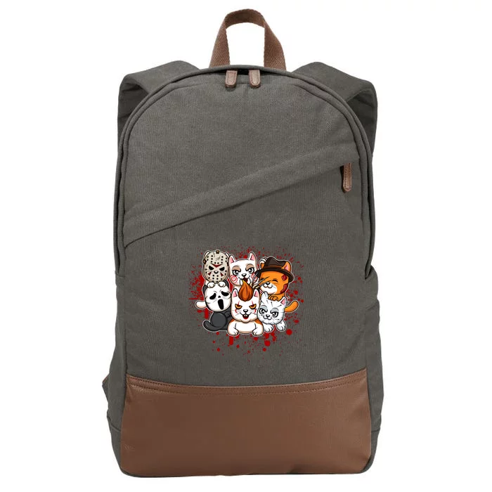 My Little Horror Crew Halloween Cats Cotton Canvas Backpack