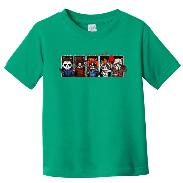 My Little Horror Crew Halloween Horror Movies Racoon Toddler T-Shirt