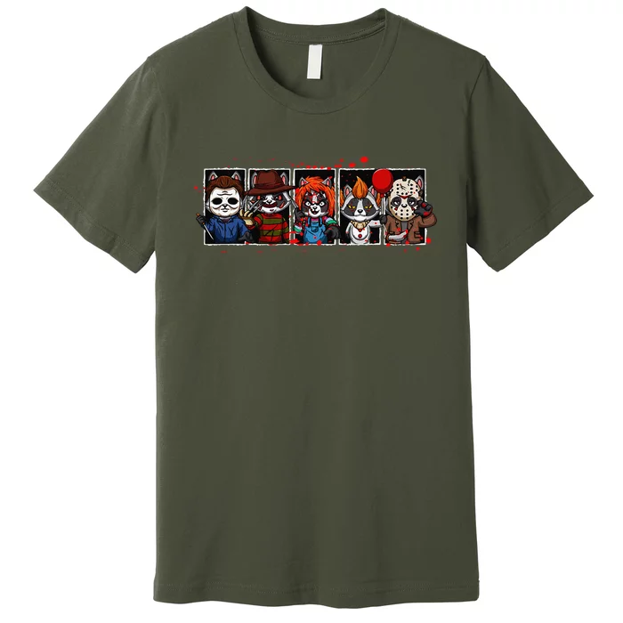 My Little Horror Crew Halloween Horror Movies Racoon Premium T-Shirt