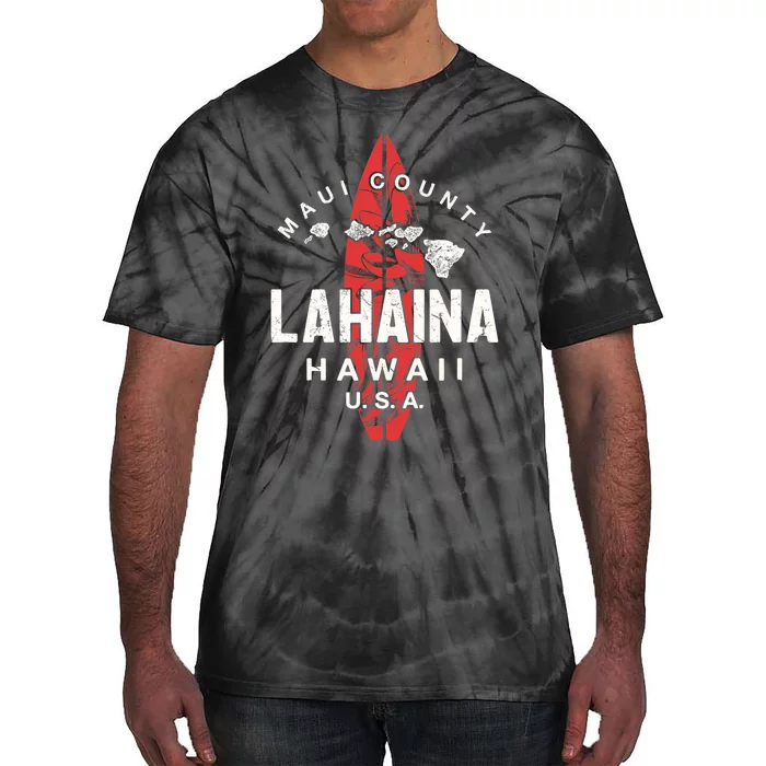 Maui Lahaina Hawaii Vintage Hawaiian Islands Surf Tie-Dye T-Shirt