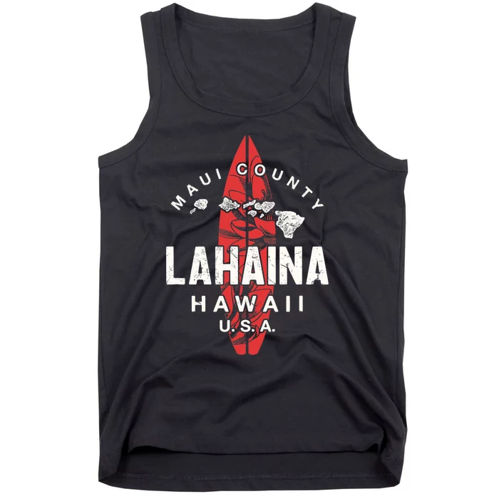 Maui Lahaina Hawaii Vintage Hawaiian Islands Surf Tank Top