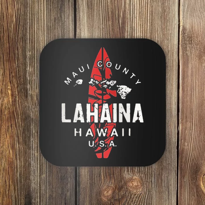 Maui Lahaina Hawaii Vintage Hawaiian Islands Surf Coaster