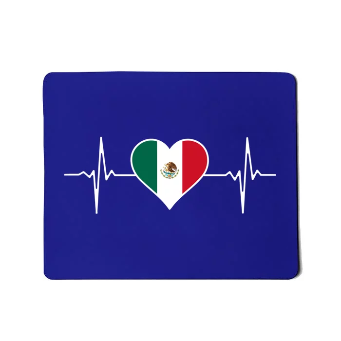 México Love Heartbeat Mexican Flag Pulse Heart For Mexico Gift Mousepad