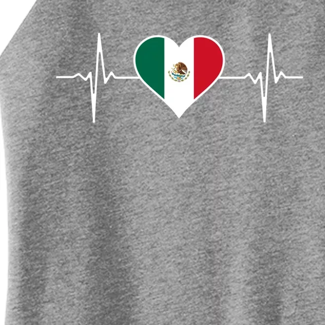 México Love Heartbeat Mexican Flag Pulse Heart For Mexico Gift Women’s Perfect Tri Rocker Tank