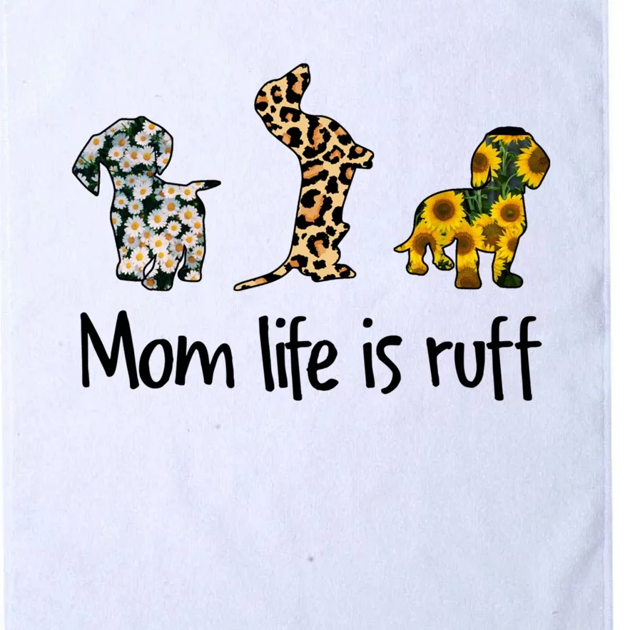 Mom Life Is Ruff Dachshund Leopard Sunflower Mother's Day Great Gift Platinum Collection Golf Towel