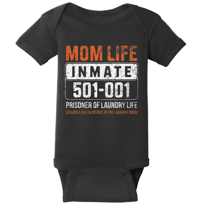 Mom Life Inmate Prisoner Funny Jail Halloween Costume Baby Bodysuit