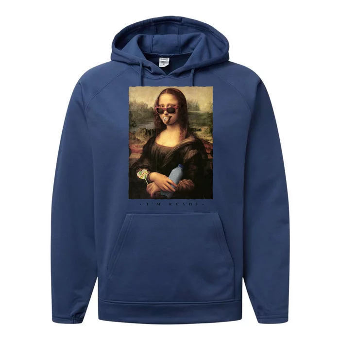 Mona Lisa I'm Ready Funny Party Performance Fleece Hoodie