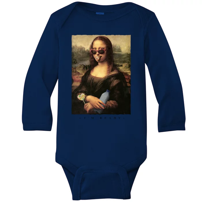 Mona Lisa I'm Ready Funny Party Baby Long Sleeve Bodysuit