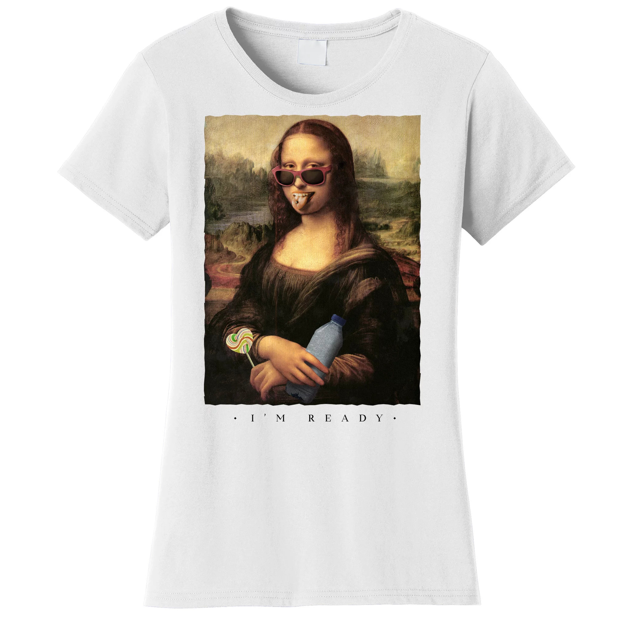 Mona Lisa I'm Ready Funny Party Women's T-Shirt | TeeShirtPalace