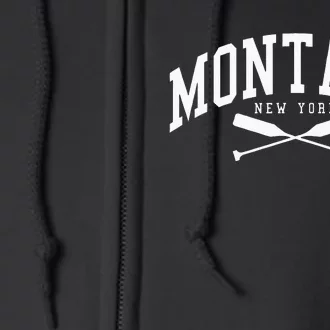 Montauk Long Island New York Collegiate Style Full Zip Hoodie