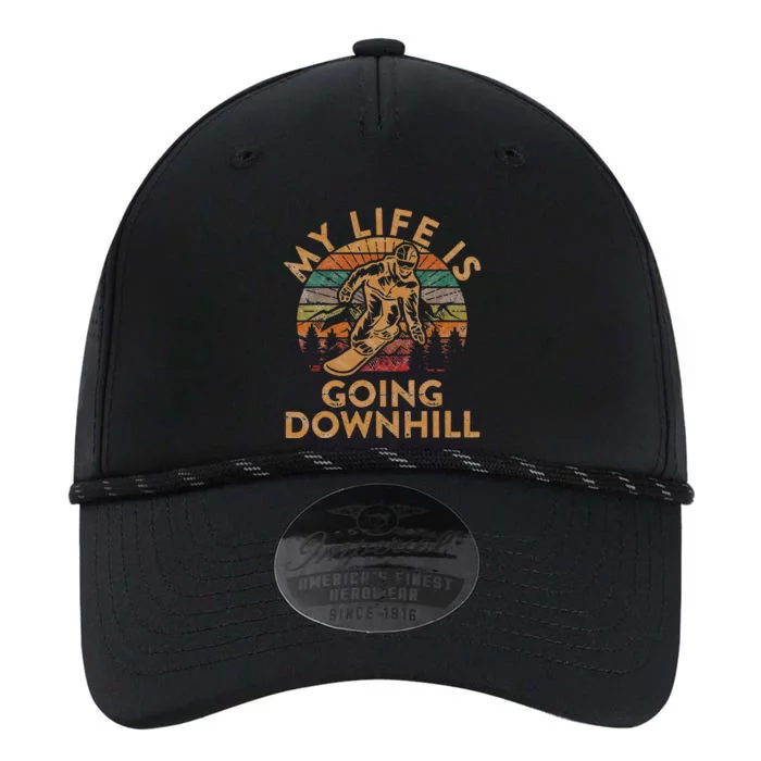 My Life Is Going Downhill Snowboard Gift Winter Snowboarding Performance The Dyno Cap