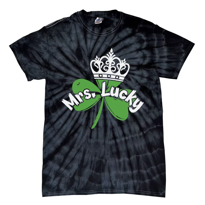 Mrs Lucky Irish Shamrock Tie-Dye T-Shirt