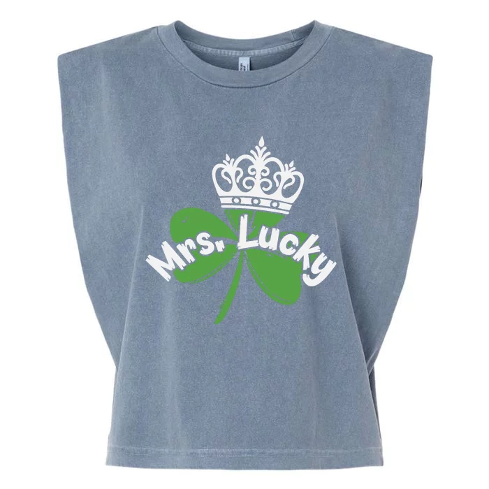 Mrs Lucky Irish Shamrock Garment-Dyed Women's Muscle Tee