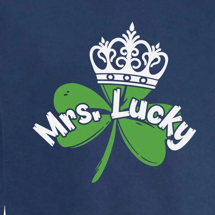 Mrs Lucky Irish Shamrock Garment-Dyed Sweatshirt