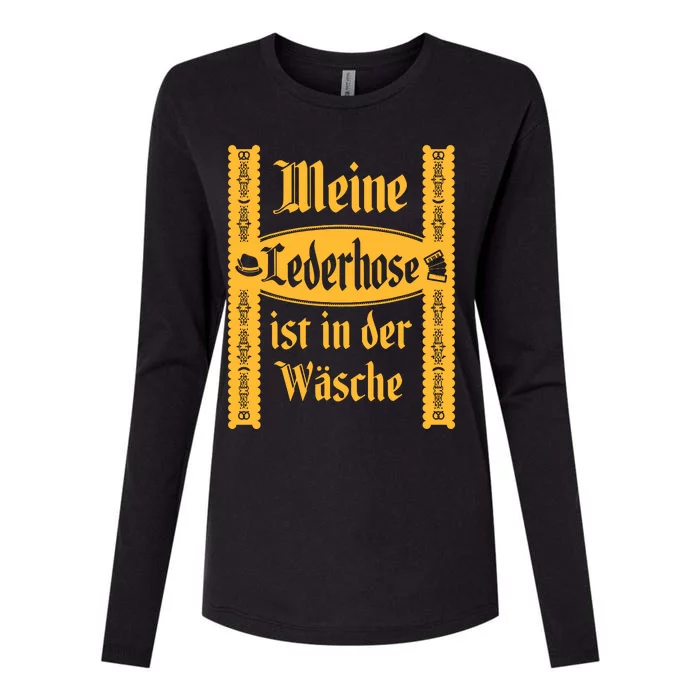 My Lederhosen Is In The Wash Funny Oktoberfest Costume Womens Cotton Relaxed Long Sleeve T-Shirt