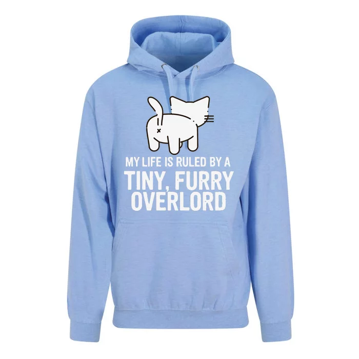 My Life Is Ruled By A Tiny Furry Overlord Funny Cat Lover Unisex Surf Hoodie