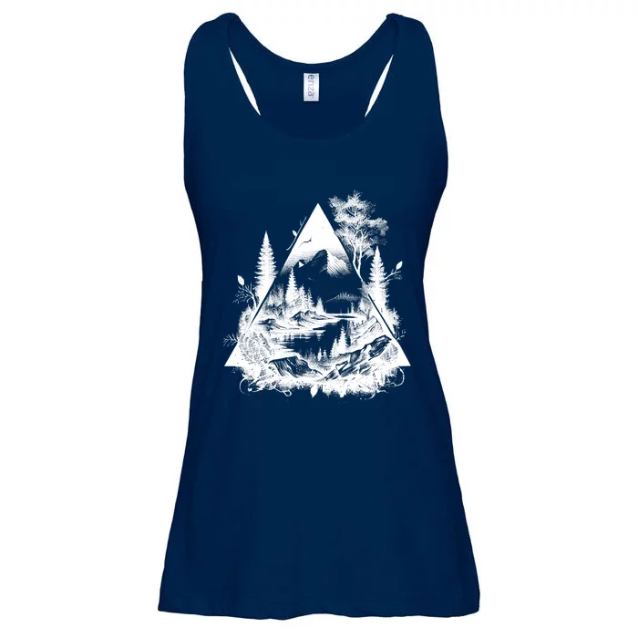 Mountain Landscape In A Triangle Ladies Essential Flowy Tank