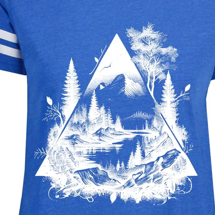 Mountain Landscape In A Triangle Enza Ladies Jersey Football T-Shirt