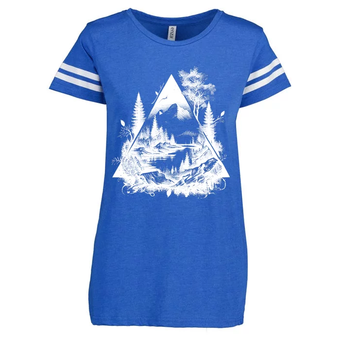 Mountain Landscape In A Triangle Enza Ladies Jersey Football T-Shirt