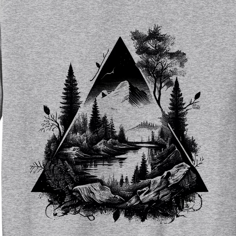 Mountain Landscape In A Triangle Sweatshirt