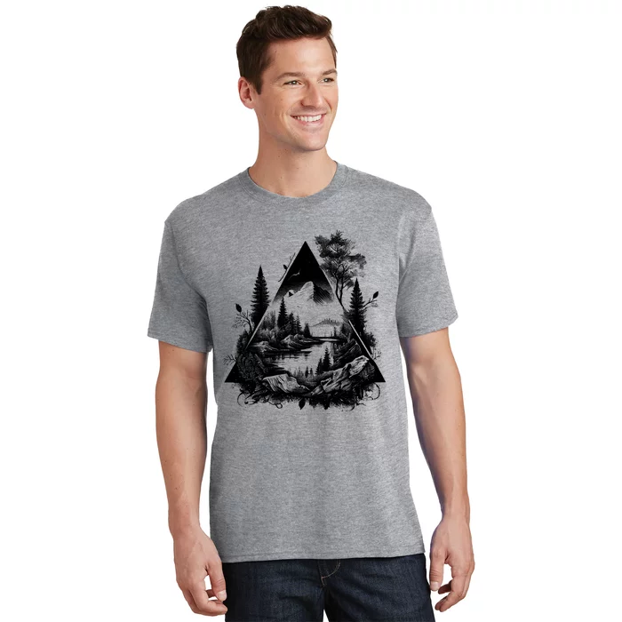 Mountain Landscape In A Triangle T-Shirt