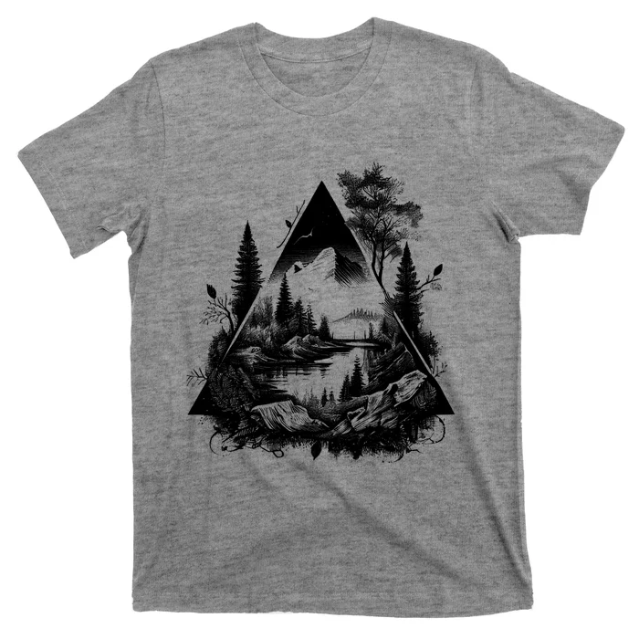 Mountain Landscape In A Triangle T-Shirt