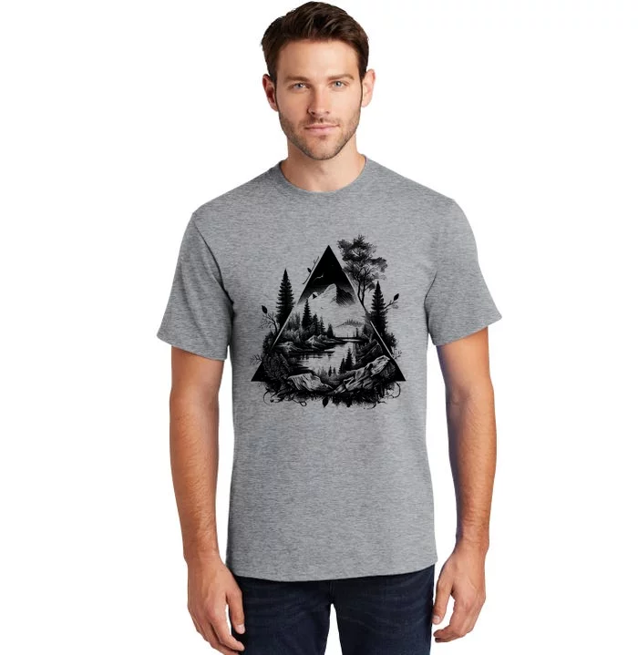 Mountain Landscape In A Triangle Tall T-Shirt