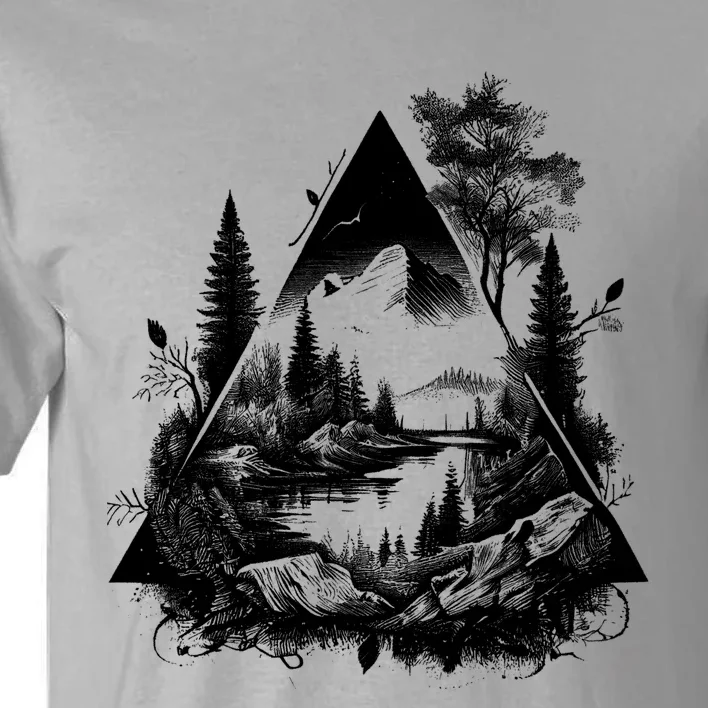 Mountain Landscape In A Triangle Tall T-Shirt