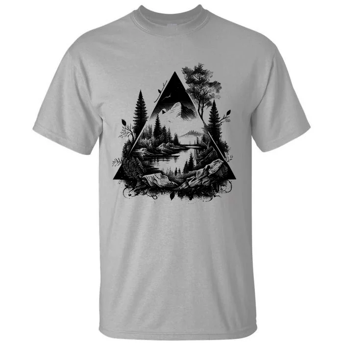 Mountain Landscape In A Triangle Tall T-Shirt