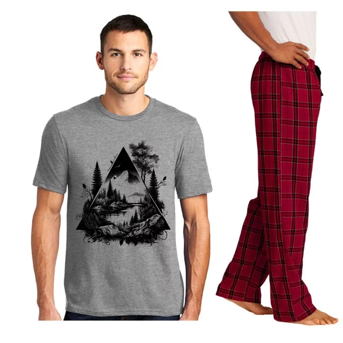 Mountain Landscape In A Triangle Pajama Set