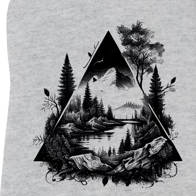 Mountain Landscape In A Triangle Women's Racerback Tank