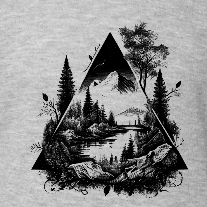 Mountain Landscape In A Triangle Toddler Sweatshirt