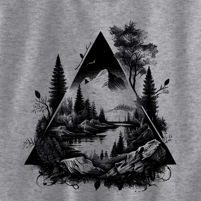 Mountain Landscape In A Triangle Kids Sweatshirt