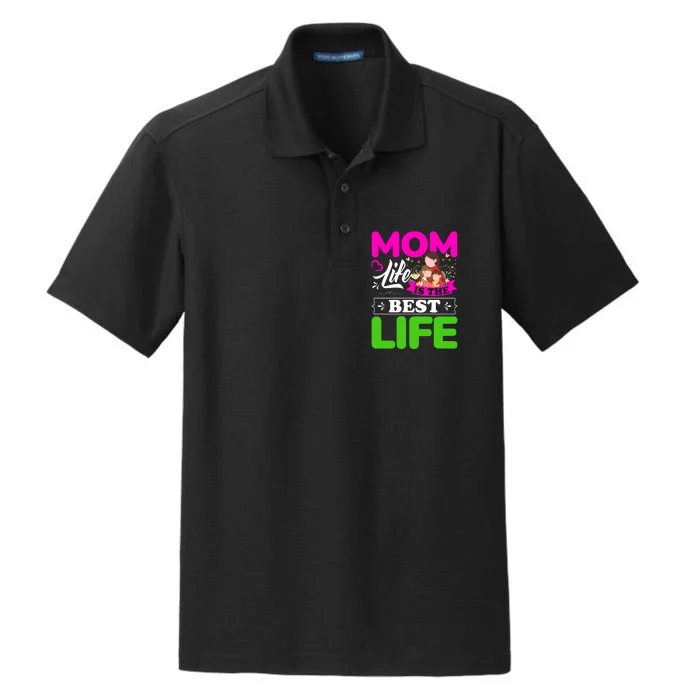 Mom Life Is The Best Life Dry Zone Grid Performance Polo