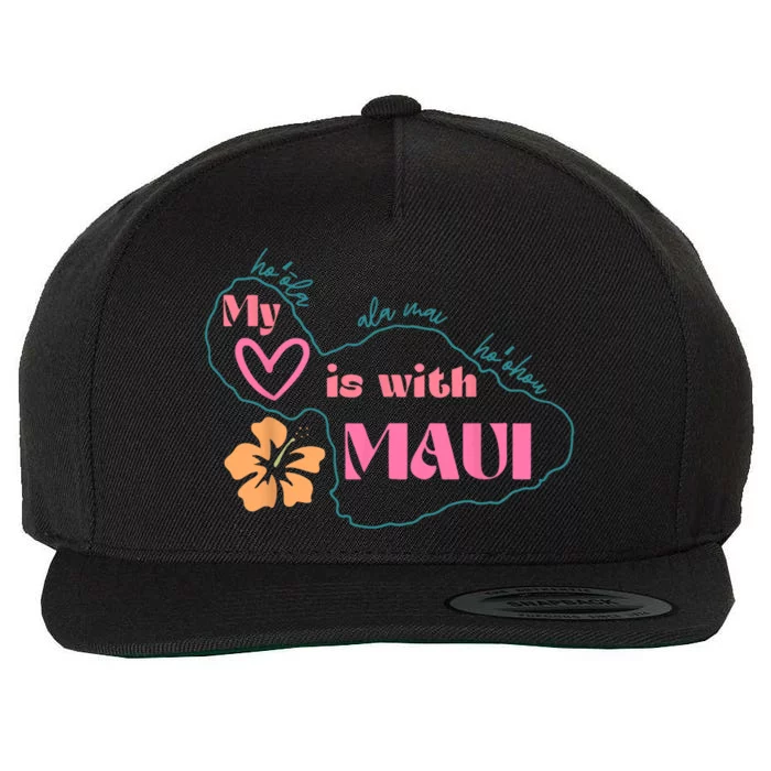 My Love Is With Maui Wool Snapback Cap