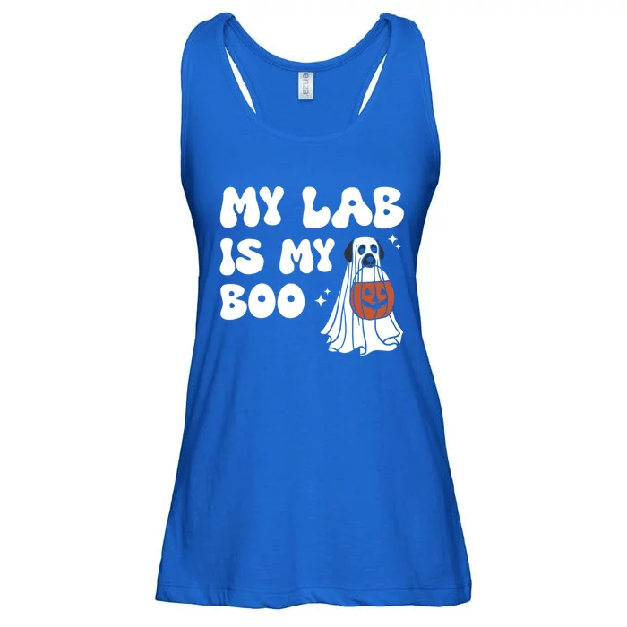 My Lab Is My Boo Dog Ghost Dog Halloween Retro Labrador Mama Gift Ladies Essential Flowy Tank