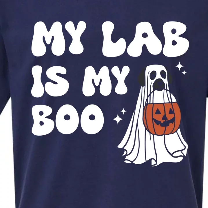 My Lab Is My Boo Dog Ghost Dog Halloween Retro Labrador Mama Gift Sueded Cloud Jersey T-Shirt