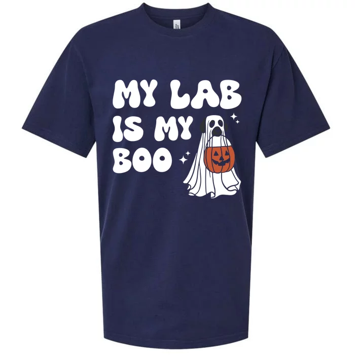 My Lab Is My Boo Dog Ghost Dog Halloween Retro Labrador Mama Gift Sueded Cloud Jersey T-Shirt