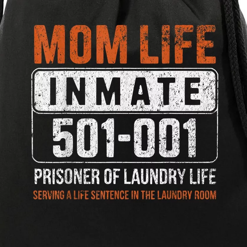 Mom Life Inmate Prisoner Funny Jail Halloween Costume Drawstring Bag