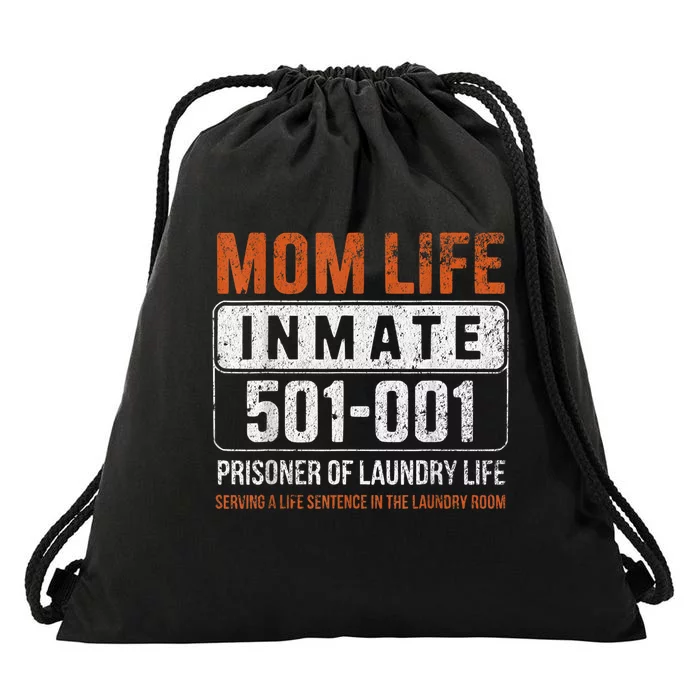 Mom Life Inmate Prisoner Funny Jail Halloween Costume Drawstring Bag