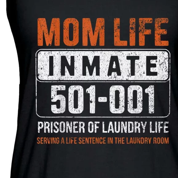 Mom Life Inmate Prisoner Funny Jail Halloween Costume Ladies Essential Flowy Tank