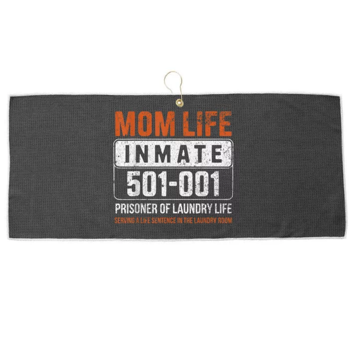 Mom Life Inmate Prisoner Funny Jail Halloween Costume Large Microfiber Waffle Golf Towel