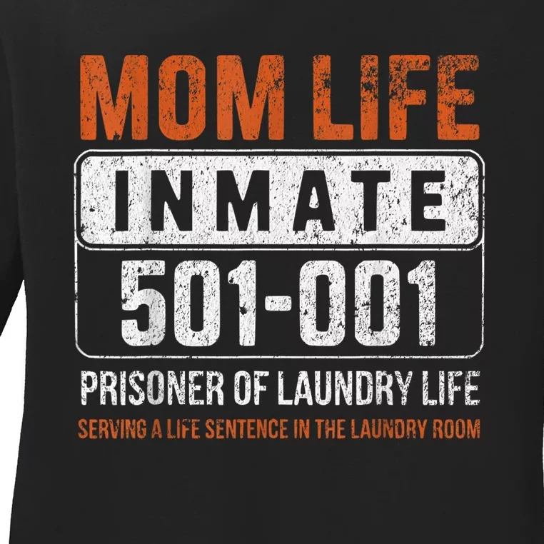 Mom Life Inmate Prisoner Funny Jail Halloween Costume Ladies Long Sleeve Shirt