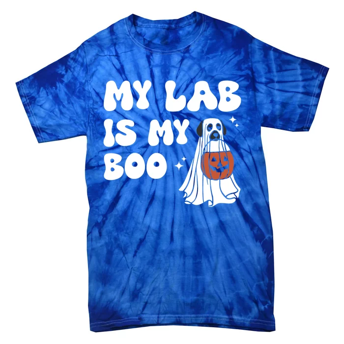 My Lab Is My Boo Dog Ghost Dog Halloween Retro Labrador Mama Gift Tie-Dye T-Shirt