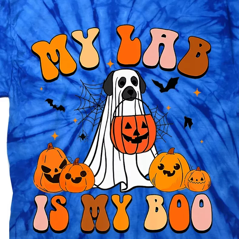 My Lab Is My Boo Dog Ghost Dog Halloween Retro Labrador Mama Gift Tie-Dye T-Shirt