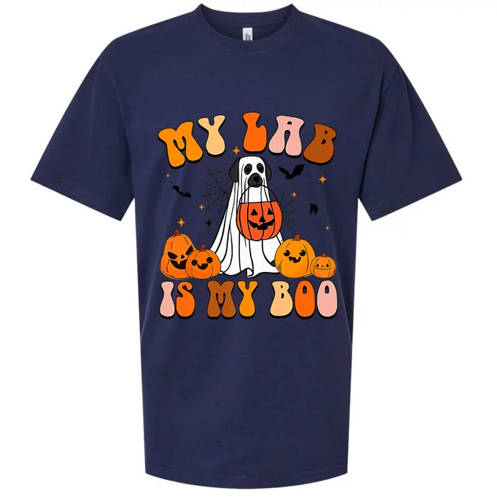 My Lab Is My Boo Dog Ghost Dog Halloween Retro Labrador Mama Gift Sueded Cloud Jersey T-Shirt