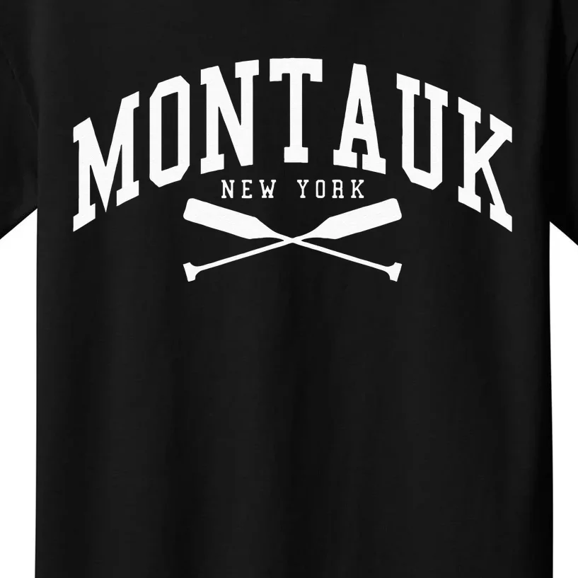 Montauk Long Island New York Collegiate Style Kids T-Shirt